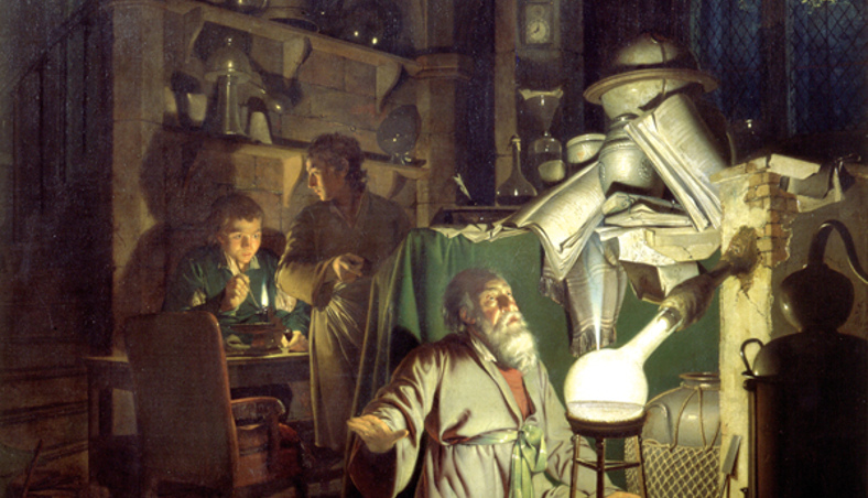 The Alchemist in Search of the Philosopher's Stone, by Joseph Wright, 1771